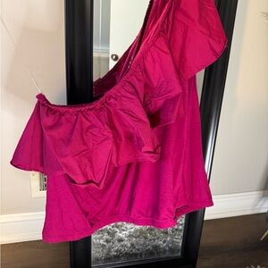 a new day Fuchsia Off-Shoulder Top